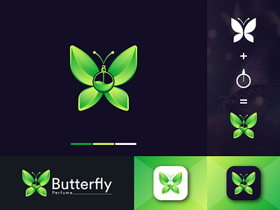 Butterfly Perfume Logo Design art brand identity butterfly gradient logo graphic design perfume logo ui