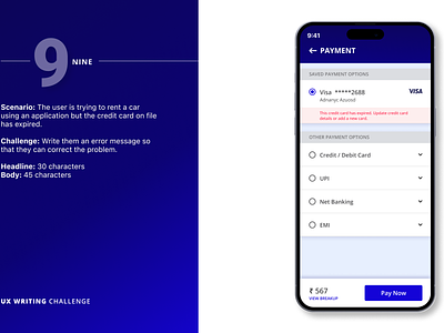 Expired Card - UX Writing app branding content strategy contentwriting credit card daily ux error error message error notification ios mobile notification online shopping payment payment form payment page portfolio ux writing uxwritingchallenge