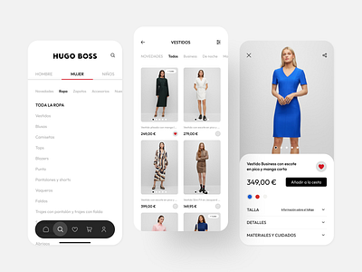 Hugo Boss app concept app design app redesign app ux clean clothes clothing concept design ecommerce fashion fashion app hugo boss ios mobile app online shopping product ui ui design ux visual