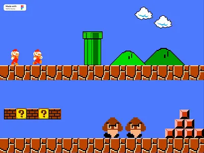 Super Mario Figma Animated Componet animation design dribbble figma game illustration new productdesign smartanimate super mario trending uiux viral