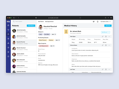 Medibook App - Patient Profile clean ui