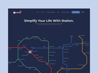 Station. 24/7 - A station of everything you need landing metro station ui website