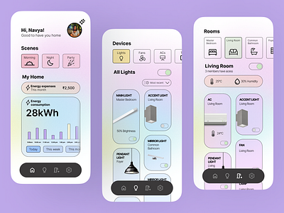 Smart Home Control App Design app app design color palette design typography ui ui design ui.ux