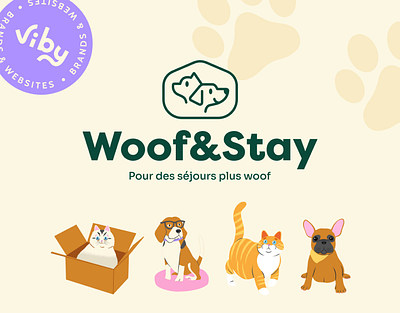 Woof&Stay - brand identity branding graphic design illustration logo