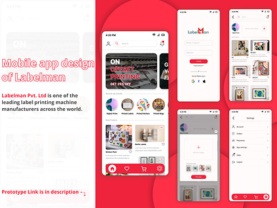 Mobile app design of Printing Company aimation app app design branding design graphic design illustration landing page logo motion graphics printing printing app ui ui design ui ux ui ux design ux ux design vector wireframe