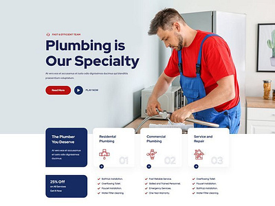 Plumber Website Design by Ashfin Fy on Dribbble