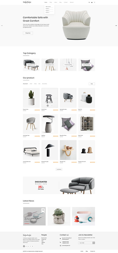 SajuGuju.com Furniture website design design dropshipping store homepage design illustration landing page design logo online store shopify web design website design