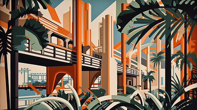 1930s graphic design illustration vector