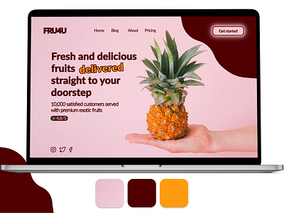 Desktop Landing Page for Fruits Delivery Service UI UX Design branding clean web design design exotic fruits fruits fruits delivery service fruits for you graphic design landing page ui uiux web design web designs web graphic design web ui