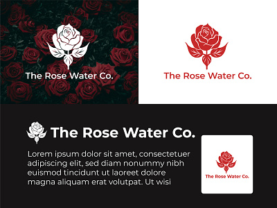 THE ROSE WATE CO. branding illustration logo roae vector water