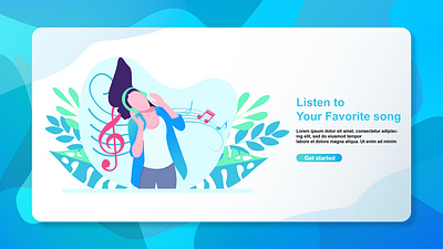 music lover adobe adobe illustrator branding design flat flat illustration graphic design illustration landing page ui vector website website graphics