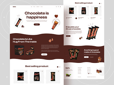 E-commerce-Chocolate Website branding candy website chocolate chocolate website concept design dessert e commerce ecommerce website icecream landing page minimal product design sweets ui design web web design website