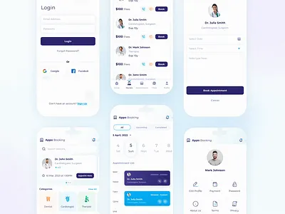 Appointment Booking App UI animation app design graphic design illustration mobile app ui ux