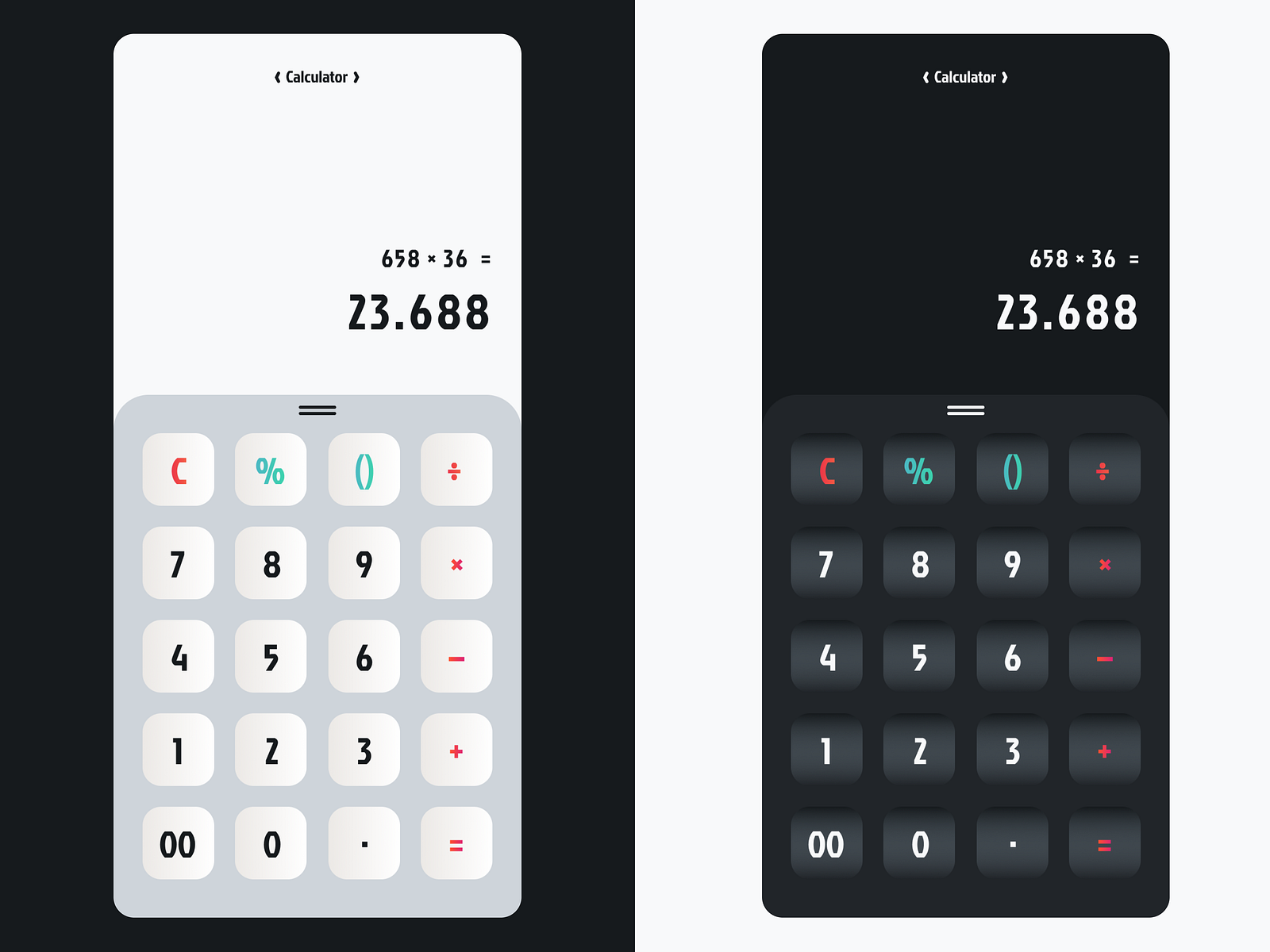 Mobile App Design - Calculator by Arfin Alfaridz on Dribbble