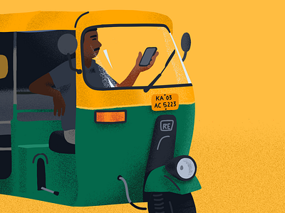🛺 autorickshaw design digital illustration driver graphic design illustration illustrator india product illustration visual design