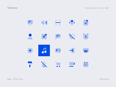 Universal Icon Set | Duotone 123done clean color colourful figma glyph icon icon design icon pack icon set icon system iconjar iconography icons iconset minimalism symbol ui universal icon set vector icons
