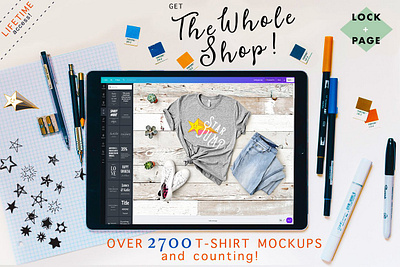 Whole Shop T-Shirt Mockup Bundle pod mockups