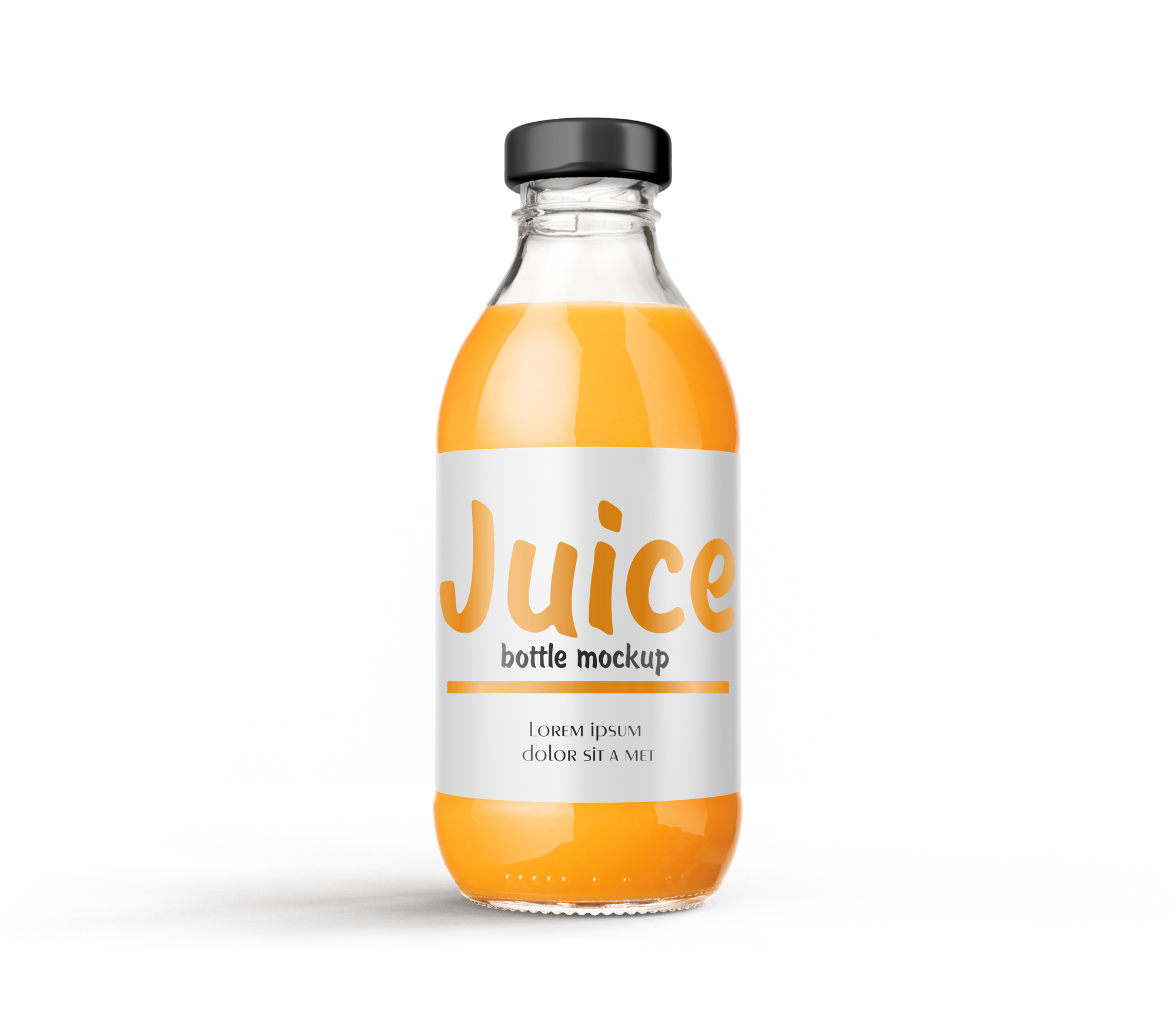 Orange Juice Glass Bottle Free Mockup - Free Mockup World