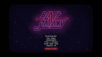 Blast Galaxy page transition - Hyperloop arcade cyberpunk hyperloop motion graphics neon retro space ui