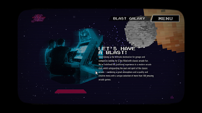 Blast Galaxy - Page scroll transition 8bit arcade cyberpunk interaction design neon page transition retro ui ux