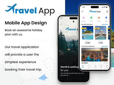 Travel App - Holiday Booking App creativity design process graphics inspiratiindesign mobile app mockup presentation motion graphics product design productivity ui userexperience userinterface ux