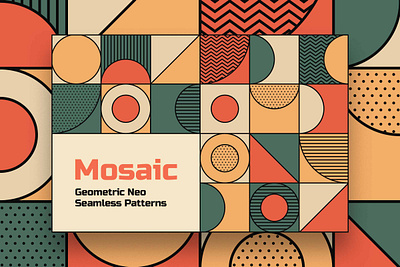 Neo Geometric Mosaic Seamless Patterns abstract background digital geometric mosaic neo neo geometric ornament retro seamless pattern shape tile tillable wallpaper