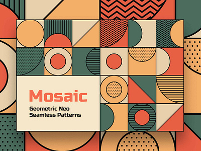 Neo Geometric Mosaic Seamless Patterns abstract background digital geometric mosaic neo neo geometric ornament retro seamless pattern shape tile tillable wallpaper