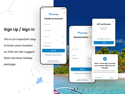 Travel App Sign Up/Sign In Screen creativity inspiratiindesign mobile app productivity signupsignin uiux userexperiecne userinterface