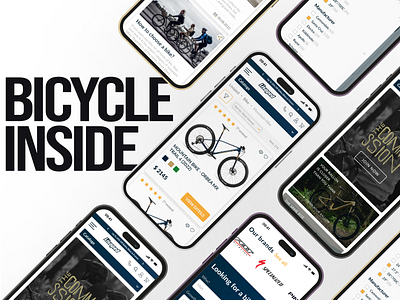 Mobile ecommerce Bicycle Online Store | 💛💙 bicycle bicycle ecommerce bicycle store bike design design. e commerce ecom ecommerce figma graphic design landing landing page mobile design mobile ui ui ui design uiux ux design web mobile bike