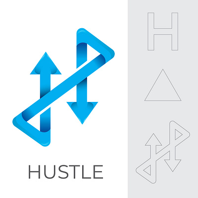 Hustle Logo Design 3d animation app art best logo brand identity branding design illustration logo ui