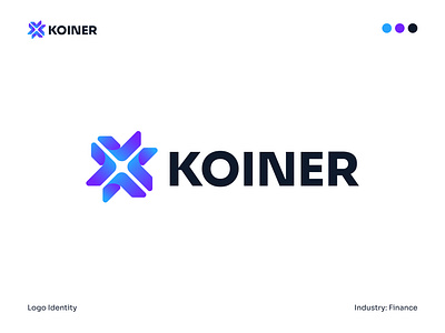 KOINER Logo Design abstract branding concept creative design finance logo icon invest logo investment logo koiner logo logomark modern