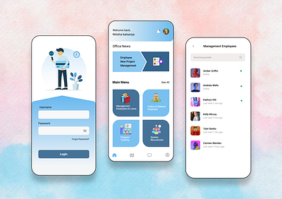 Employee management app employee management app graphic design hr management hr management app ui management app ui ux