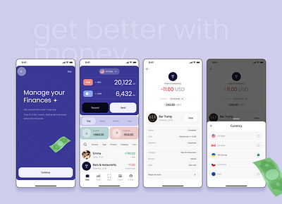 finance manager design finances minimal money ui ux visual wallet сurrency: