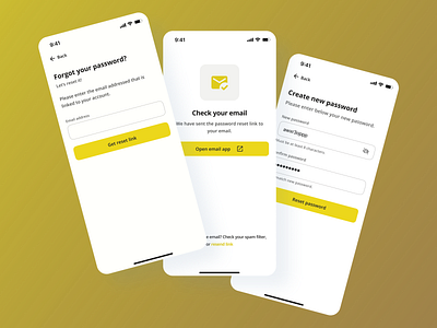 Password reset screen mobile app mobile design password recovery password reset ui ux