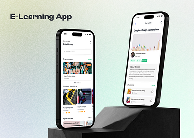An E-learning Mobile Experience e learning e learning app mobile app ui user interface