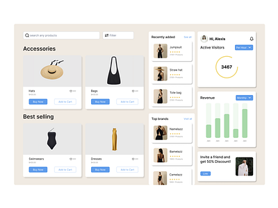 Dashboard of the clothing market - Marketplace clothes dashboard design fashion marketplace ui