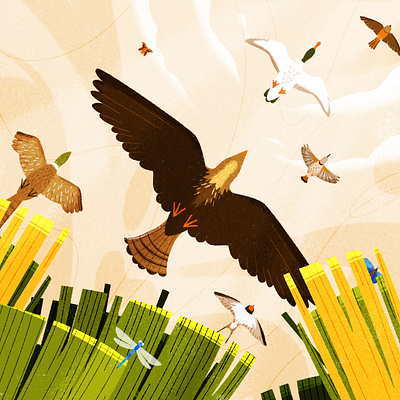 Earth challenge - 04 adobe birds bug butterfly duck eagle editorial illustration flat fly graphic design grass green illustration insects landscape nature photoshop texture wildlife