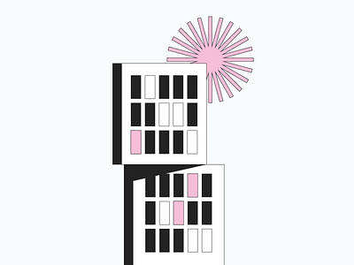 skyscraper | illustration adobe illustrator flat graphic design illustration pink skyscraper sun