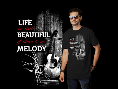 Melody Graphic T-Shirt branding clothing design fashion graphic graphic design guitar illustration melody mens fashion menswear modern photoshop song related t shirt t shirt design text base tshirts typography vector t shirt