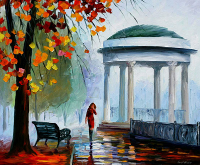 FOGGY PARK — oil painting on canvas leonidafremov