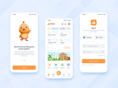 Poultry Section Mobile App app ui design figma landing page mobile app poultry app poultry farm poultry feed poultry rate ui ui design website ui