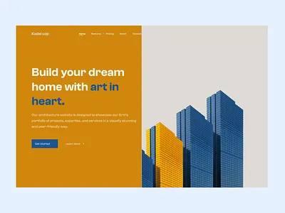 Kadel Cop - Hero section. architecture desktop user interface website