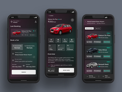 UI Design for Car Rental App app design dailyui design figma product ui ux