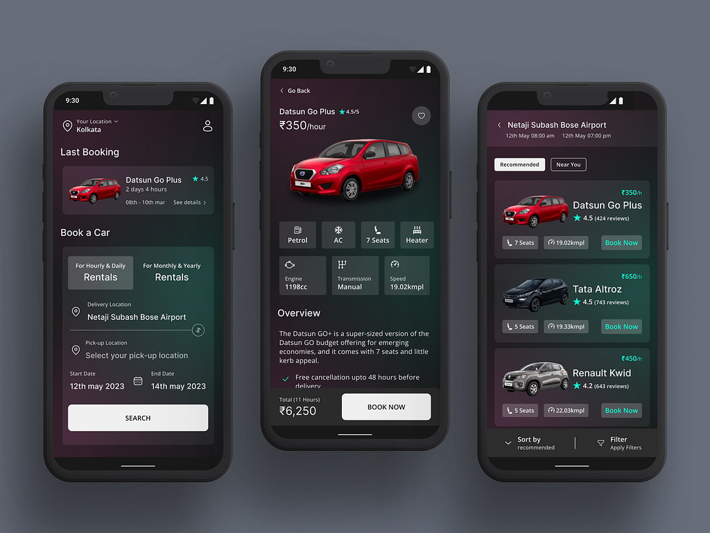 UI Design for Car Rental App by ARPITA DUTTA on Dribbble