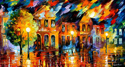 OLD STREET LIGHTS — oil painting on canvas leonidafremov