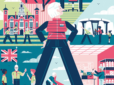 Saga Magazine - The Big Help Out colour design editorial illustration illustration print