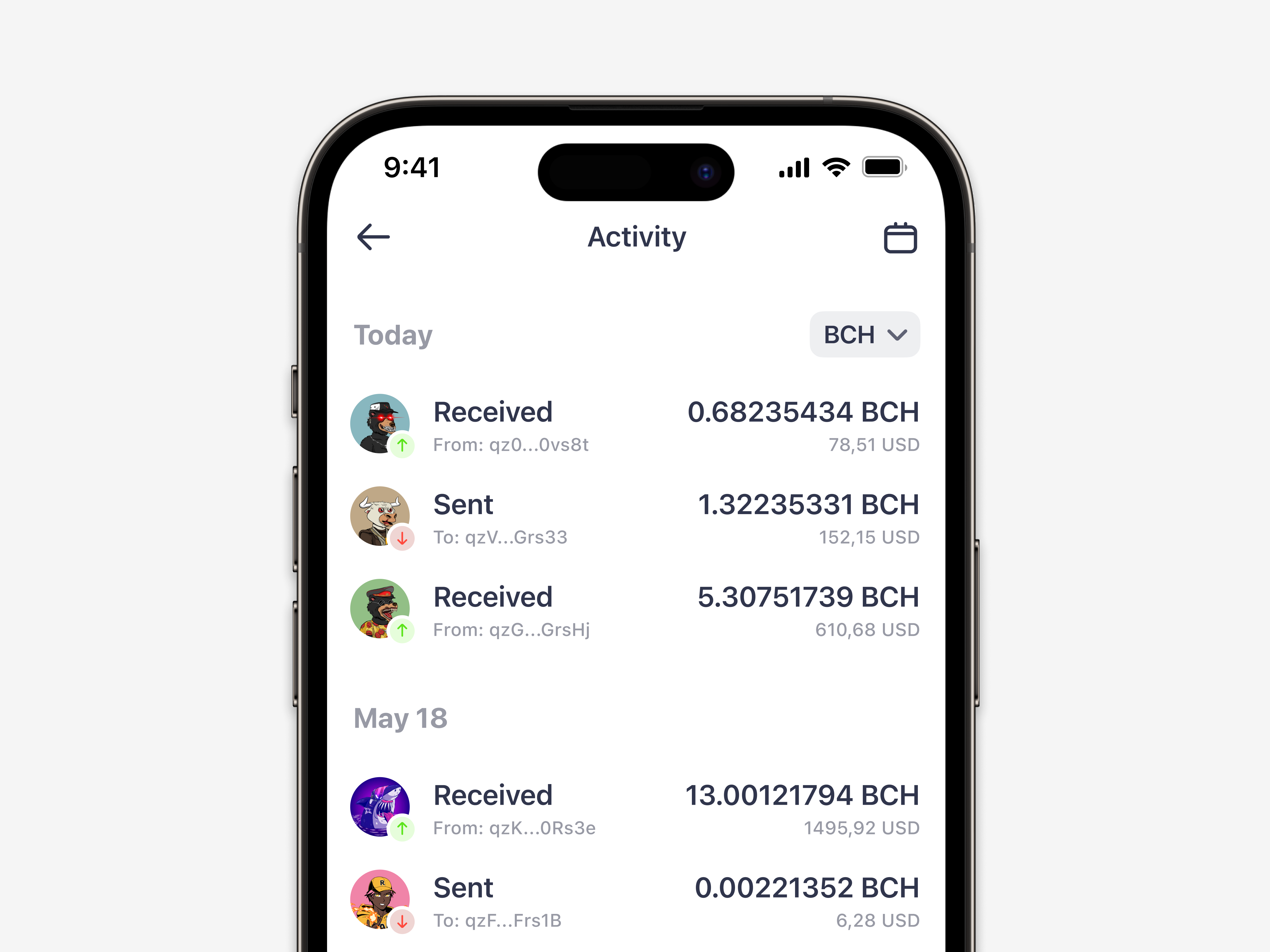 Transaction activity app crypto figma finance fintech interface ios mobile trading ui web3