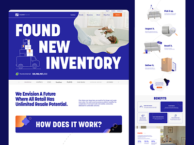FloorFound Homepage b2b case study data explainer furniture homepage homepage design infographic landing landing page resale retail step by step sustainability web design