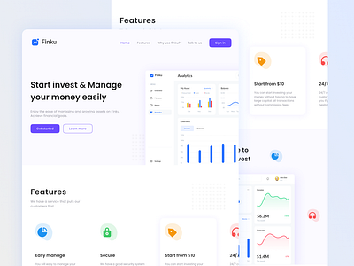 Fintech Landing Page - Exploration dashboard design financial fintech landing page ui