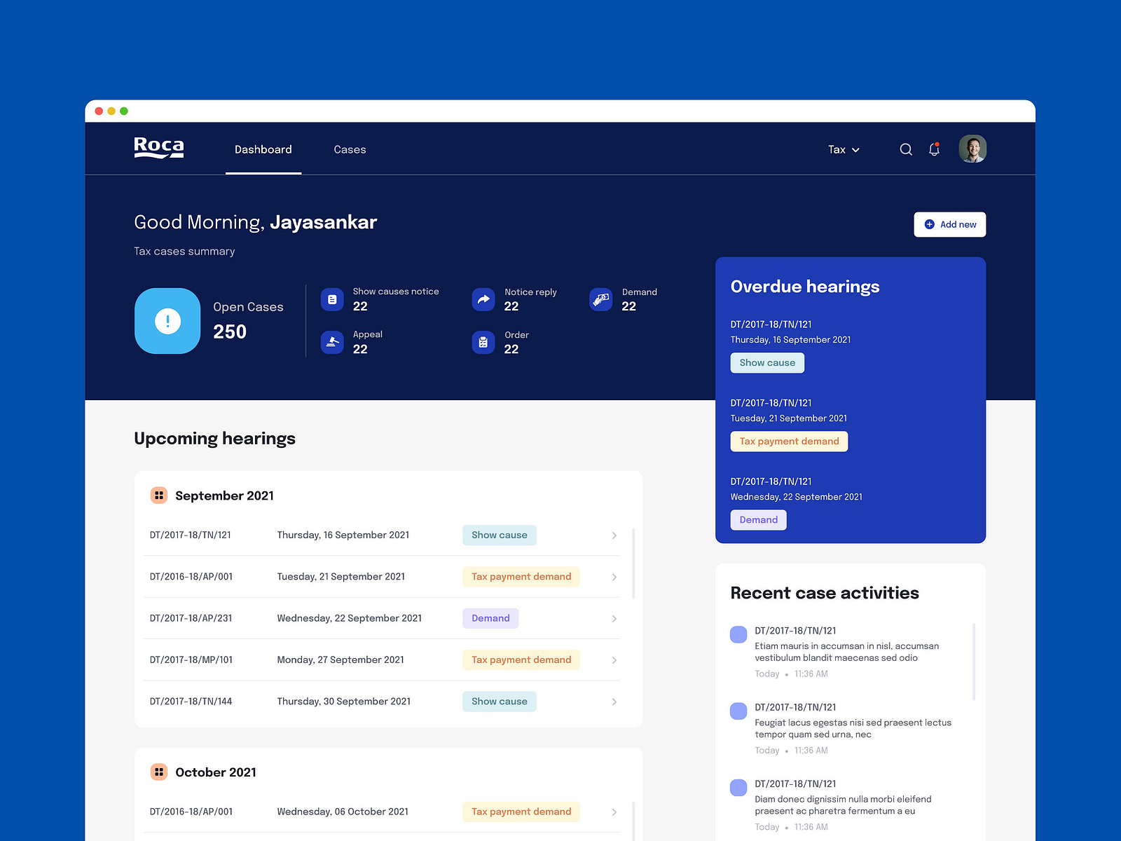 Tax & legal notice management system by Aufait UX on Dribbble